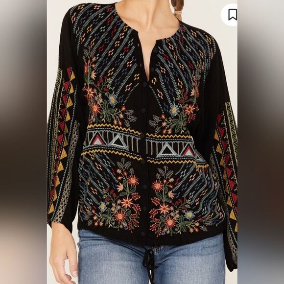 Johnny Was Women's Ezra Embroidered Blouse. Size S - Picture 2 of 10
